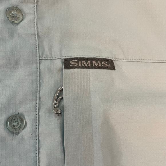 Simms Guide Series Fishing Shirt Men’s Medium Gray Long Sleeve Button Up Outdoor - Picture 13 of 16